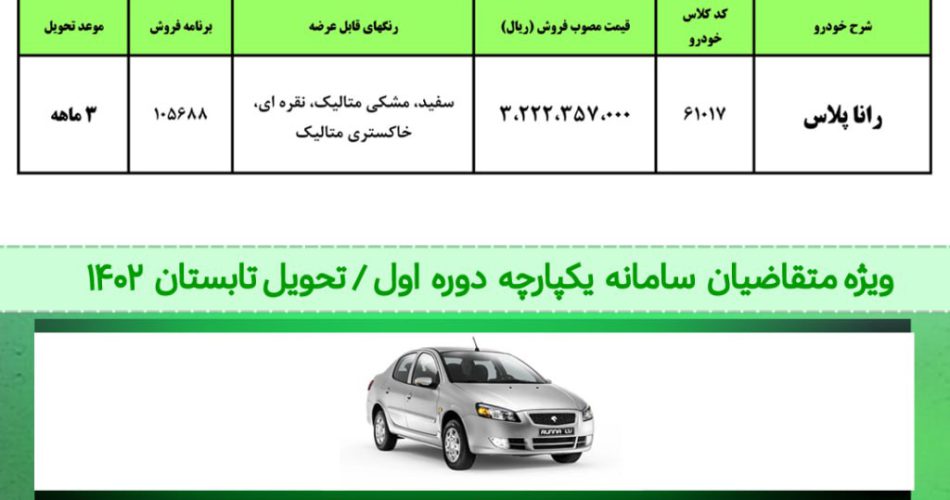 فراخوان مرحله سیزدهم ثبت نام جدید ایران خودرو طرح حمایت از خانواده